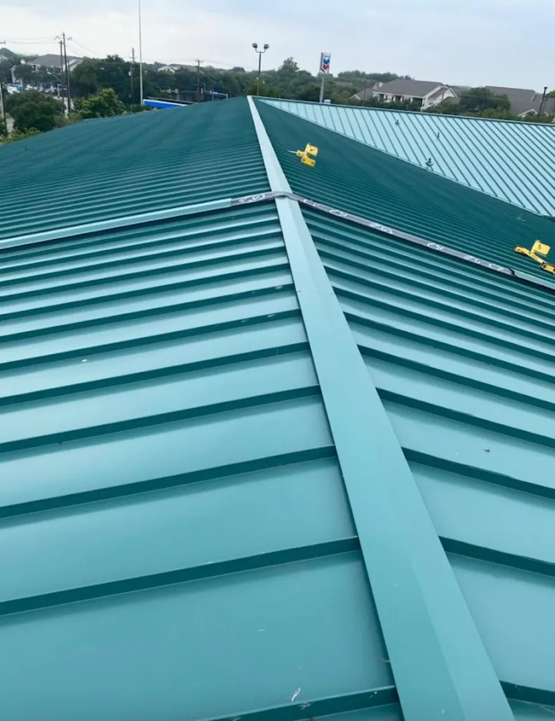 Green commercial metal roof ridge and valley for Metal Roof Repair in Shippensburg